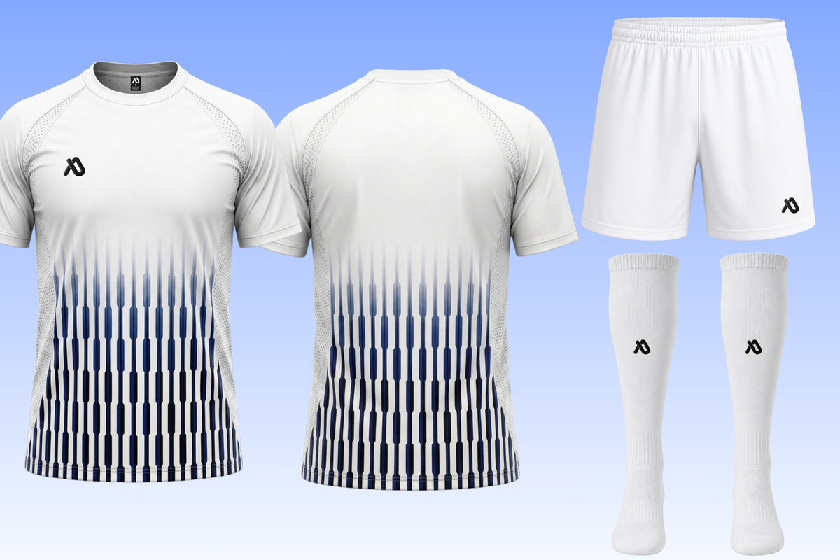 Weiß/Blaues Trikot Set
