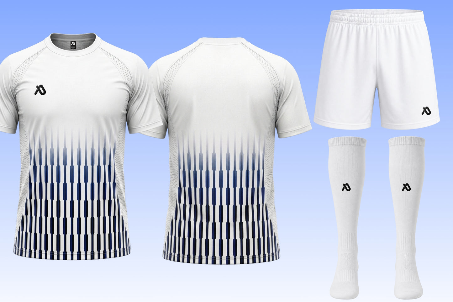Weiß/Blaues Trikot set