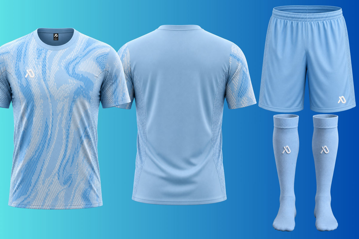 Hellblau/Weiß Trikot Set