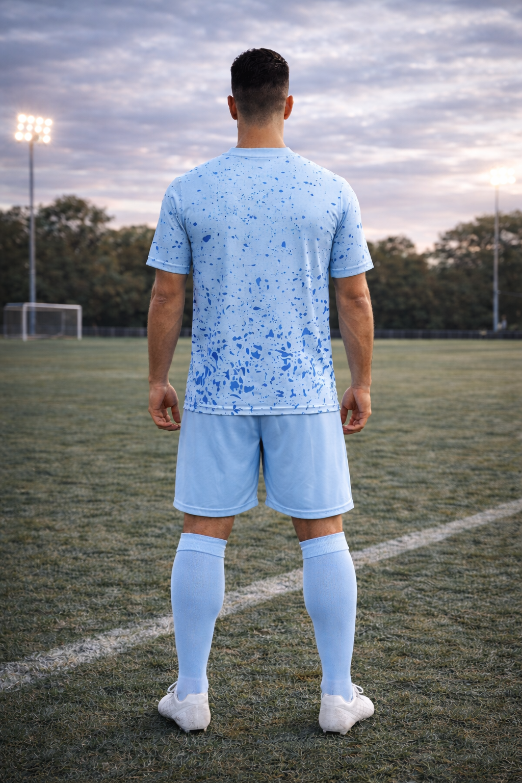 Blaues Fußballtrikot set