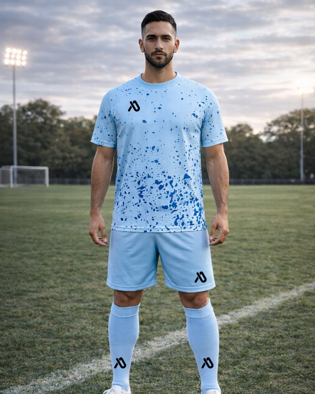 Blaues Fußballtrikot set